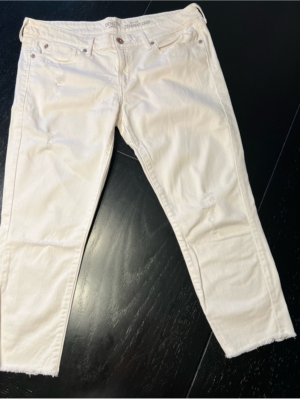Denizen from Levi's low-rise straight crop distressed jeans 15